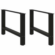 vidaXL Soffbordsben svarta 2 st 70x(42-43) cm stål