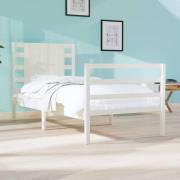 vidaXL Sängram utan madrass vit 75x190 cm massiv furu