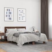 vidaXL Sängram brun ek 140x200 cm konstruerad trä och metall