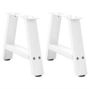 vidaXL Soffbordsben A-formade 2 st vita 30x(30-31) cm stål