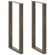 vidaXL Soffbordsben U-formade 2 st naturstål 60x(110-111) cm stål
