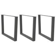 vidaXL Matbordsben V-formade 3 st antracit 100x(72-73,3) cm stål