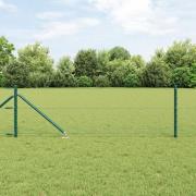 vidaXL Hexagon Fence Grön 0,6x10 m Stål, vidaXL Stängselstolpar med Sp...