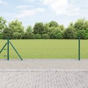 vidaXL Hexagon Staket Grön 0.6x10 m Stål, vidaXL Staketstolpar med Bas...