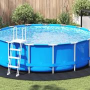 vidaXL Runt Poolöverdrag Svart Plast Ø 396 cm Poolöverdrag Rund
