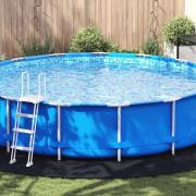 vidaXL Runt Poolöverdrag Svart Plast Ø 610 cm Vattentåliga material