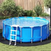 vidaXL Runt Poolöverdrag Svart Polyeten Ø 244 cm Vattentåligt