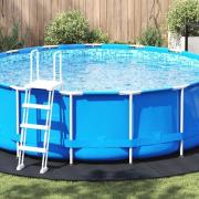 vidaXL Runt Poolöverdrag Svart Polyeten Ø 458 cm