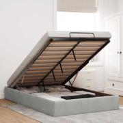 vidaXL Ottoman sängram utan madrass ljusgrå 120x200 cm sammet