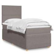 vidaXL Ramsäng med madrass taupe 90x190 cm tyg