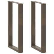 vidaXL Barbordsben U-formade 2 st naturstål 50x(90-91) cm stål