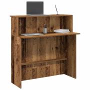 vidaXL Receptionsdisk åldrat trä 100x50x103,5 cm konstruerat trä