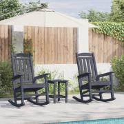 vidaXL Trädgårds Gungstolar 2 st Marinblå 70x92x107.5 cm HDPE, vidaXL ...