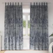vidaXL Sammetsgardiner 2 st med öljett Silvergrå 225x140 cm