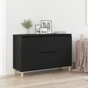 vidaXL Bänk i svart ek 101x35x60 cm av konstruerat trä