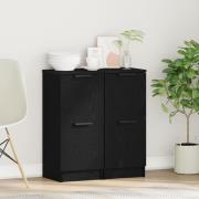 vidaXL Sideboards 2 stycken i svart ek, 30x30x70 cm, tillverkade av ko...
