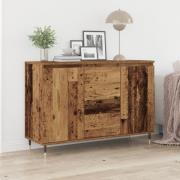 vidaXL Sideboard med dörrar och lådor återvunnet trä 101,5x35x70 cm