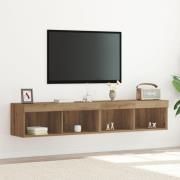 vidaXL TV-väggskåp med LED-lampor 2 st artisan ek 80x30x30 cm