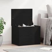 vidaXL Förvaringslåda med lock svart ek 60x42x46 cm konstruerat trä