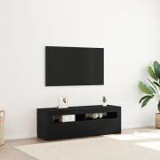 vidaXL TV-bänk med LED svart ek 120x35x40 cm konstruerat trä