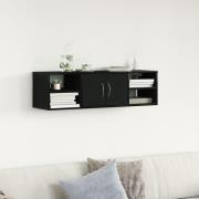 vidaXL Väggmonterad hylla svart ek 140x41x75 cm konstruerat trä