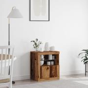 vidaXL Sideboard med LED-lampor återvunnet trä 60,5x37x67 cm
