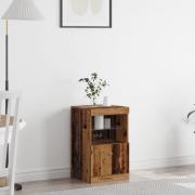 vidaXL Sideboard med LED-lampor återvunnet trä 41x37x67 cm