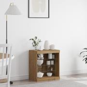 vidaXL Sideboard med LED-lampor i artisan ek 60,5x37x67 cm
