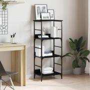 vidaXL Bokhylla svart ek 50x33x117,5 cm konstruerat trä och stål