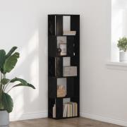 vidaXL Bokhylla 5 hyllplan svart ek 45x23,5x162,5 cm konstruerat trä
