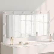 vidaXL Skrivbordsspegel med LED-lampor Vit 100x55x18 cm