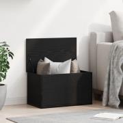 vidaXL Förvaringslåda med lock svart ek 60x35x35 cm konstruerat trä
