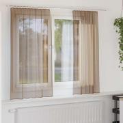 vidaXL Voile gardiner med stångfickor 2 st ljusbrun