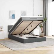 vidaXL Ottoman säng med madrass mörkgrå 140x190 cm tyg