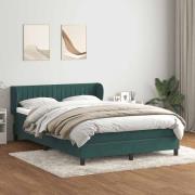 vidaXL Ramsäng med madrass mörkgrön 140x220 cm sammet