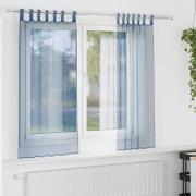 vidaXL Voile gardiner med stångfickor 2 st kungsblå