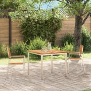 vidaXL Stapelbara Trädgårdsstolar 2 st Solid Teak och Metall