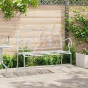 vidaXL Bänk Vit Metall 104 x 54 x 93 cm Hållbar Utomhusbänk