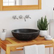 vidaXL Handfat 40x12 cm marmor svart
