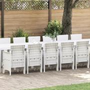 vidaXL 17 delar trädgårdsdining set Vit Poly Rattan, vidaXL Trädgårdsb...