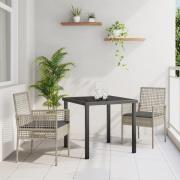 vidaXL Trädgårdstolar 2 st med Kuddar Ljusgrå Poly Rattan