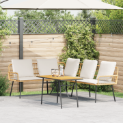 vidaXL 2 Delars Trädgårdsoff Set med Kuddar Naturlig Poly Rattan