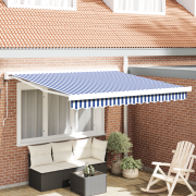 vidaXL Automatisk Utdragbar Markis Blå och Vit 300x250 cm