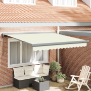 vidaXL Manuell hopfällbar markis Grädde 300x250 cm