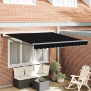 vidaXL Automatisk Utdragbar Markis Svart 300x250 cm