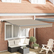 vidaXL Utfällbar markis Beige 300 x 250 cm Duk och Aluminium