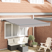 vidaXL Automatisk Utdragbar Markis Ljusgrå 300x250 cm