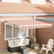 vidaXL Manuell Hopfällbar Markis Randig 350x250 cm