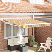 vidaXL Manuell Hopfällbar Markis Multicolor Rand 350x250 cm