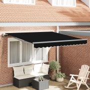 vidaXL Utfällbar markis Svart 350 x 250 cm tyg